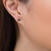 Thumbnail Image 1 of 0.23 CT. T.W. Black Diamond Solitaire Love Knot Stud Earrings in 10K Rose Gold