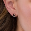 Thumbnail Image 2 of 0.69 CT. T.W. Black Diamond Solitaire Love Knot Stud Earrings in 10K Rose Gold