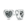 Thumbnail Image 0 of 0.23 CT. T.W. Black Diamond Solitaire Heart Stud Earrings in 10K White Gold