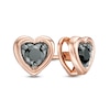 Thumbnail Image 0 of 0.23 CT. T.W. Black Diamond Solitaire Heart Stud Earrings in 10K Rose Gold