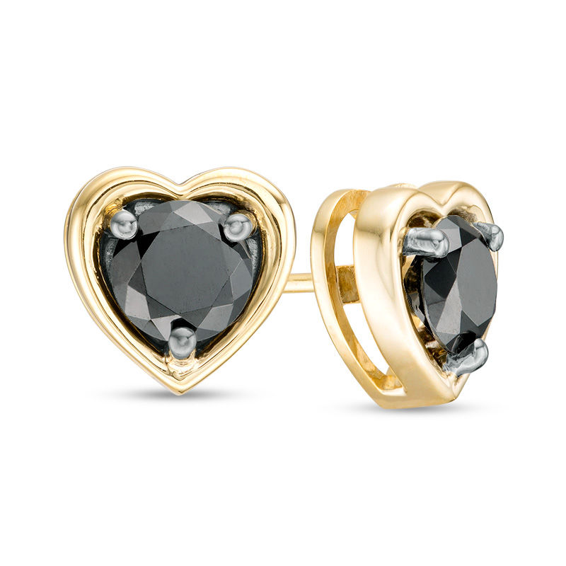 heart shaped black diamond earrings