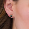 Thumbnail Image 2 of 0.95 CT. T.W. Black Diamond Solitaire Heart Stud Earrings in 10K Gold