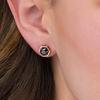 Thumbnail Image 2 of 0.95 CT. T.W. Black Diamond Solitaire Hexagon Stud Earrings in 10K Rose Gold