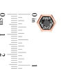 Thumbnail Image 3 of 0.95 CT. T.W. Black Diamond Solitaire Hexagon Stud Earrings in 10K Rose Gold