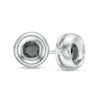 Thumbnail Image 0 of 0.23 CT. T.W. Black Diamond Bezel-Set Solitaire Vintage-Style Stud Earrings in 10K White Gold