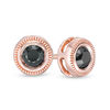 Thumbnail Image 0 of 0.23 CT. T.W. Black Diamond Bezel-Set Solitaire Vintage-Style Stud Earrings in 10K Rose Gold