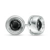 Thumbnail Image 1 of 0.45 CT. T.W. Black Diamond Bezel-Set Solitaire Vintage-Style Stud Earrings in 10K White Gold