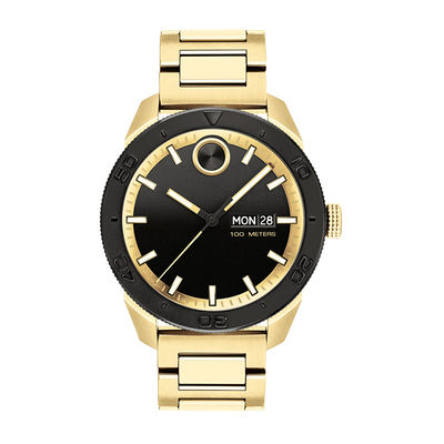 Men's Movado Bold® Gold-Tone Watch with Black Dial (Model: 3600605)