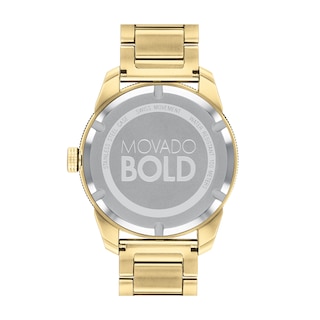 Men's Movado Bold® Gold-Tone Watch with Black Dial (Model: 3600605)