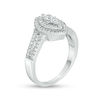 0.58 CT. T.W. Diamond Marquise Double Frame Bypass Ring in 10K White Gold