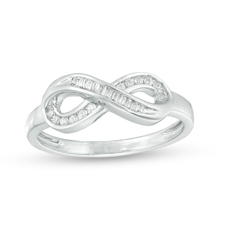 0.115 CT. T.W. Diamond Sideways Infinity Ring in Sterling Silver