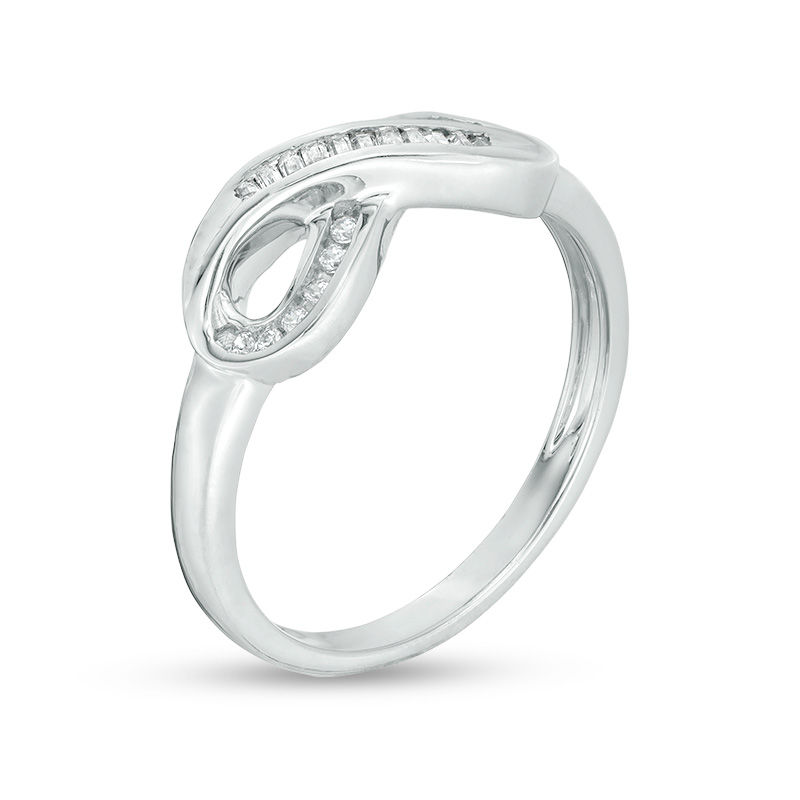 0.115 CT. T.W. Diamond Sideways Infinity Ring in Sterling Silver