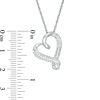 0.18 CT. T.W. Diamond Tilted Heart Pendant in Sterling Silver