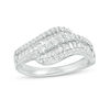 Thumbnail Image 0 of 0.69 CT. T.W. Diamond Wave Ring in 10K White Gold