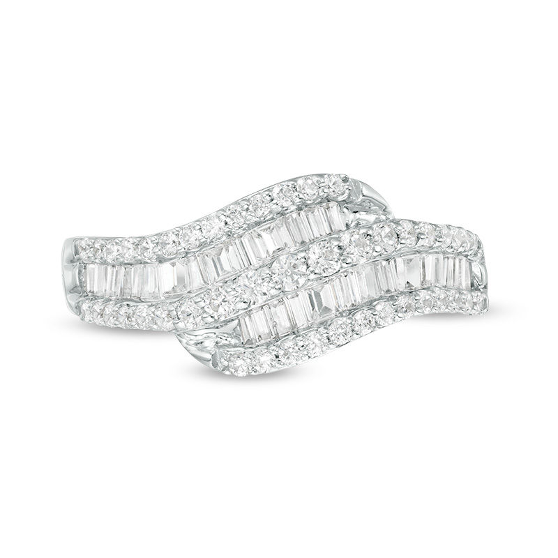 0.69 CT. T.W. Diamond Wave Ring in 10K White Gold|Peoples Jewellers