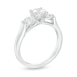 1.50 CT. T.W. Certified Canadian Diamond Three Stone Engagement Ring in 14K White Gold (I/I2)