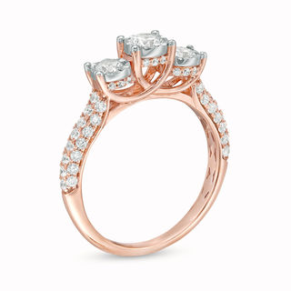 1.00 CT. T.W. Diamond Past Present Future® Engagement Ring in 14K Rose Gold