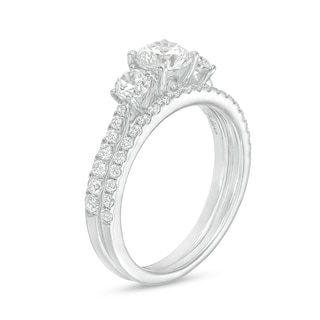 1.50 CT. T.W. Diamond Past Present Future® Bridal Set in 14K White Gold