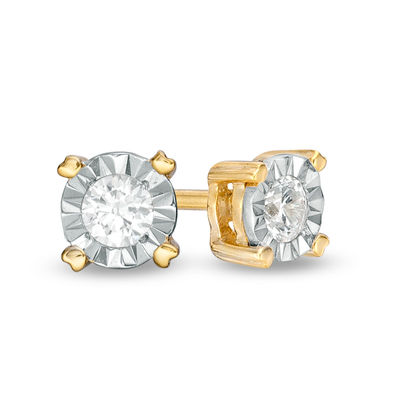 0.18 CT. T.W. Diamond Solitaire Stud Earrings in 10K Gold