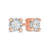 Thumbnail Image 1 of 0.085 CT. T.W. Diamond Heart Prong Solitaire Stud Earrings in 10K Rose Gold