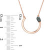 Thumbnail Image 2 of Black Diamond Accent Open Circle Matchstick Necklace in 10K Rose Gold