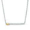 Diamond Accent Matchstick Necklace in Sterling Silver and 10K Gold