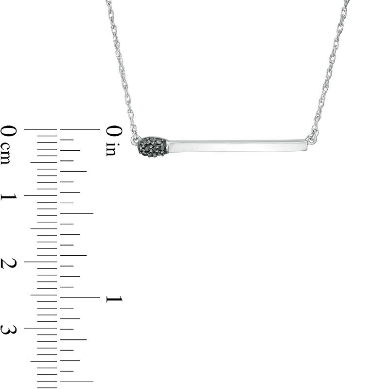 Black Diamond Accent Matchstick Necklace in Sterling Silver|Peoples Jewellers