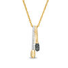 Thumbnail Image 0 of 0.085 CT. T.W. Enhanced Black and White Diamond Double Matchstick Pendant in Sterling Silver and 14K Gold Plate