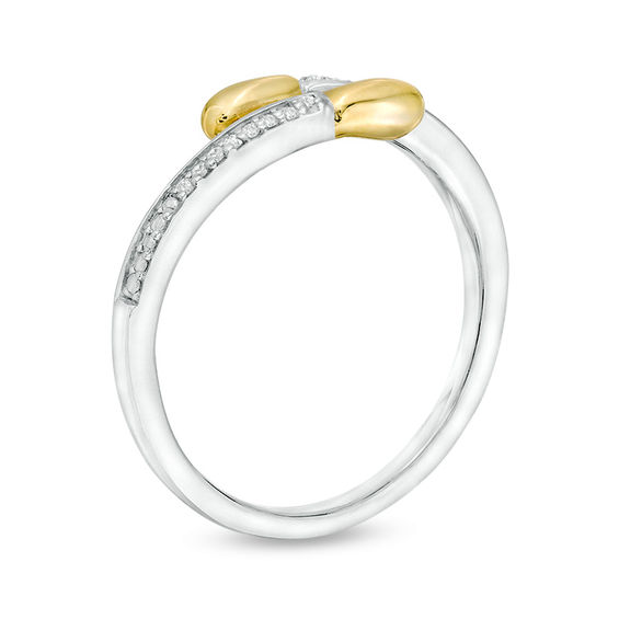 0.04 CT. T.W. Diamond Matchstick Wrap Ring in Sterling Silver and 10K Gold