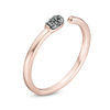 Thumbnail Image 2 of Black Diamond Accent Matchstick Open Ring in 10K Rose Gold