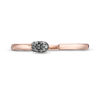 Black Diamond Accent Matchstick Open Ring in 10K Rose Gold