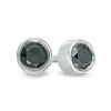 Thumbnail Image 0 of 0.23 CT. T.W. Black Diamond Bezel-Set Solitaire Stud Earrings in 10K White Gold