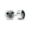 Thumbnail Image 1 of 0.69 CT. T.W. Black Diamond Bezel-Set Solitaire Stud Earrings in 10K White Gold