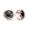 Thumbnail Image 1 of 0.69 CT. T.W. Black Diamond Bezel-Set Solitaire Stud Earrings in 10K Rose Gold