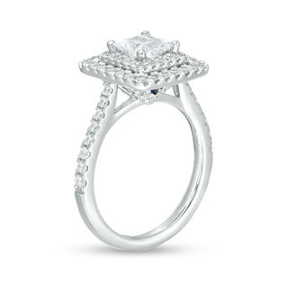 Vera Wang Love Collection 1.69 CT. T.W. Certified Princess-Cut Diamond Frame Engagement Ring in 14K White Gold (I/SI2)