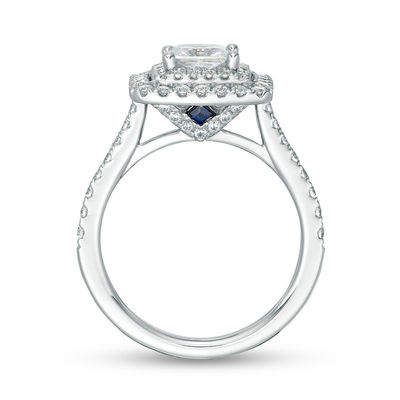 Vera Wang Love Collection 1.69 CT. T.W. Certified Princess-Cut Diamond Frame Engagement Ring in 14K White Gold (I/SI2)