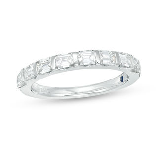 Vera Wang Love Collection 0.69 CT. T.W. Certified Emerald-Cut Diamond Band in 14K White Gold (I/SI2)