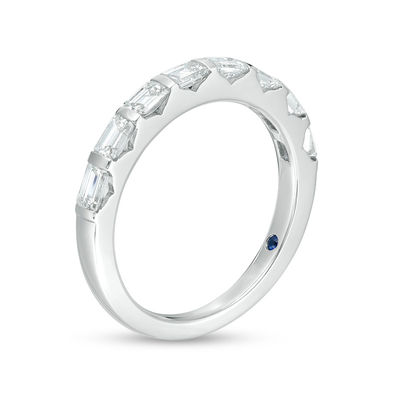 Vera Wang Love Collection 0.69 CT. T.W. Certified Emerald-Cut Diamond Band in 14K White Gold (I/SI2)