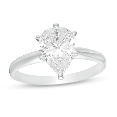 1.45 CT. Certified Pear-Shaped Diamond Solitaire Engagement Ring in 14K White Gold (I/I1)