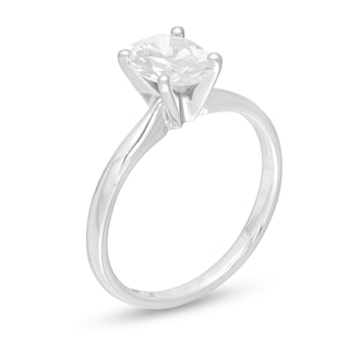 1.45 CT. Certified Oval Diamond Solitaire Engagement Ring in 14K White Gold (I/I1)