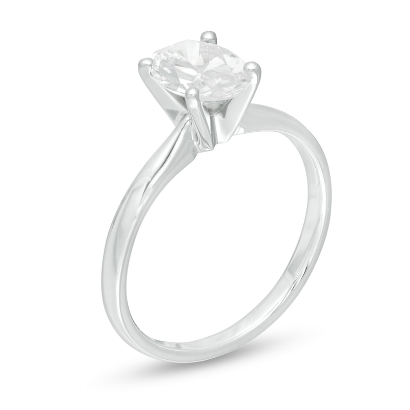 1.45 CT. Certified Oval Diamond Solitaire Engagement Ring in 14K White Gold (I/I1)|Peoples Jewellers