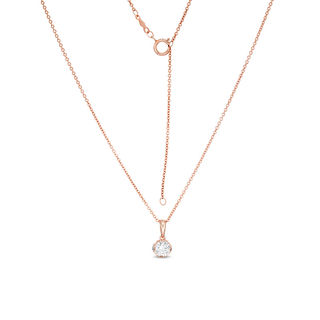 Peoples 100-Year Anniversary CT. T.W. Certified Canadian Diamond Pendant in 14K Rose Gold (I/I2