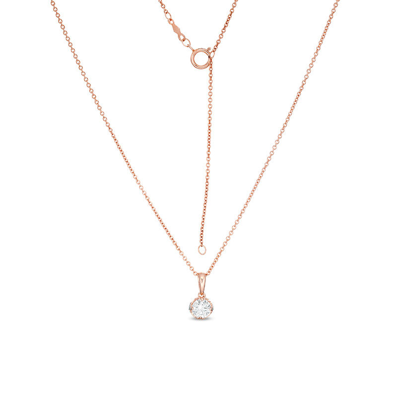Peoples 100-Year Anniversary 0.50 CT. T.W. Certified Canadian Diamond Pendant in 14K Rose Gold (I/I2)