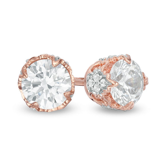 Peoples 100-Year Anniversary CT. T.W. Certified Canadian Diamond Earrings in 14K Rose Gold (I/I2