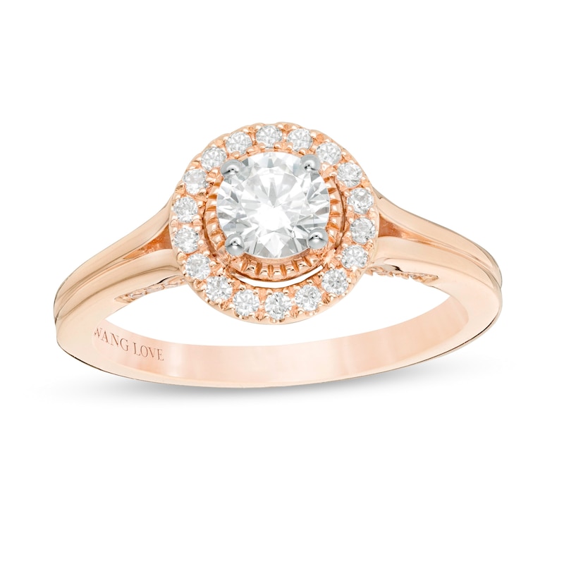 Vera Wang Love Collection 0.69 CT. T.W. Diamond Frame Split Shank Engagement Ring in 14K Rose Gold|Peoples Jewellers