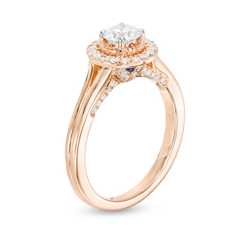 Main Image 2 of Vera Wang Love Collection 0.69 CT. T.W. Diamond Frame Split Shank Engagement Ring in 14K Rose Gold