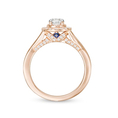 Vera Wang Love Collection 0.69 CT. T.W. Diamond Frame Split Shank Engagement Ring in 14K Rose Gold