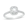 Thumbnail Image 0 of 0.70 CT. T.W. Emerald-Cut Diamond Octagonal Frame Engagement Ring in 14K White Gold