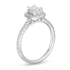 Thumbnail Image 2 of 0.70 CT. T.W. Emerald-Cut Diamond Octagonal Frame Engagement Ring in 14K White Gold