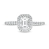 Thumbnail Image 3 of 0.70 CT. T.W. Emerald-Cut Diamond Octagonal Frame Engagement Ring in 14K White Gold